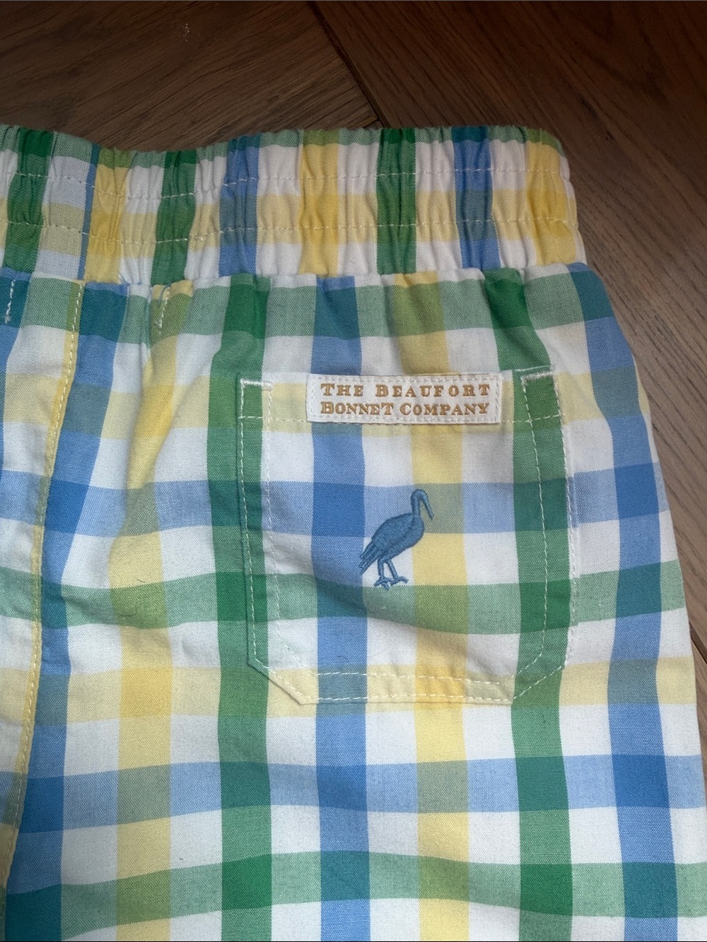 The Beaufort Bonnet Company Gingham Shorts in Green Blue Yellow - Picture 2 of 5